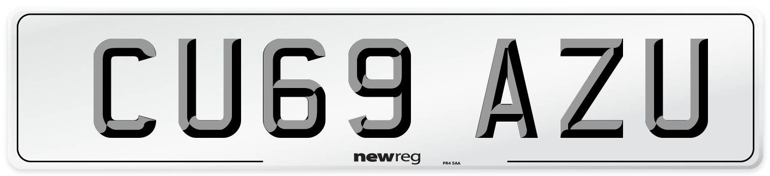 CU69 AZU Number Plate from New Reg
